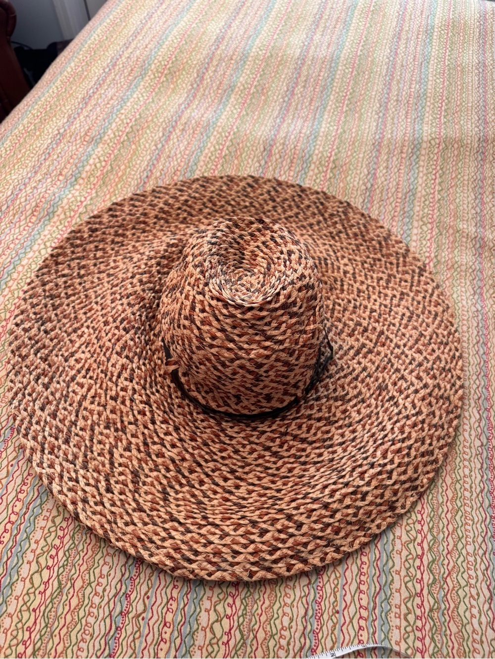 San Diego Hat Company 7" Extra Wide Brim Boho Straw Sun Hat Mix Weave